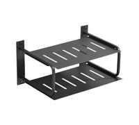 predolo Projector Shelf with Two Layers for Wall Mounting and Storage, Black