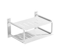 predolo Projector Shelf with Two Layers for Wall Mounting and Storage, White