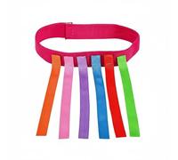predolo Pull the Tail Game Belt Parent-Child Children's Play Sensory Training Tails Colorful Design Adjustable Waist Belt with Ribbons for Kindergarten, Rose Red