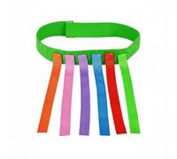 predolo Pull the Tail Game Belt Parent-Child Children's Play Sensory Training Tails Colorful Design Adjustable Waist Belt with Ribbons for Kindergarten, Green