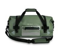 predolo PVC Outdoor Equipment Bag Versatile Waterproof Duffel Bag Reflective Strips for Motorcyclists, Anglers, Camping, Army Green, Green, 70L