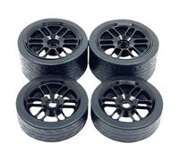 predolo RC Tires 4 Pieces DIY Accessories High Performance Sturdy Easy Installation Aluminum Spare Part for 1:24 Micro-b 244016, Black