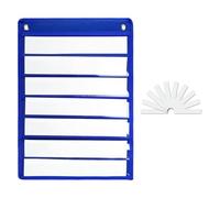 predolo Reading Pocket Chart Education Tool 7 Rows Accessories for Grammar Cards Alphabet, Blue
