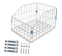 predolo Rear Basket, Bike Basket Rear Rack Mount, Heavy Duty Metal Cycling Accessories, Easy Installation, Silver
