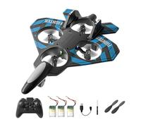 predolo Remote Control Airplane Glider Boy Gift Fighter ° Flip Easy to Control Outdoor Portable Flying Toy, Blue with 3 Battery