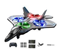 predolo Remote Control Airplane with Light, 360° Flip, Altitude Hold, RC Glider, Light Fighter Plane, Gift for Boy, Blue