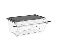 predolo Reptile Feeding Box, Flexible Landscaping Terrarium, Transparent Animal Habitat Cage for Turtles, Scorpions And, black