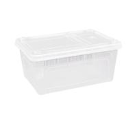 predolo Reptile Feeding Box, Incubation Container, Portable Transparent Terrarium, Breeding Box for Small Pets And Lizards, 27x18.8x12cm