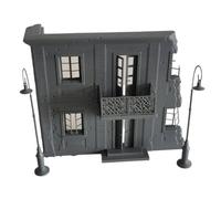 predolo Resin Diorama Building Facade Ruin Structure Street Scene Model Miniature Architecture Resin Construction With Weathered Wall Detail And Flat Roofline