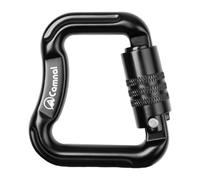 predolo Rock Climbing Carabiner with Paracord Lock, Heavy Duty Multi-Purpose Compact Outdoor Camping Hardware Equipment, Black