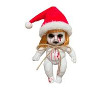 predolo Scary Props Creepy Halloween Doll Hanging Fright with Rope Terror Decoration Toy Haunted Doll Spooky Dolls for Halloween Home, santa girl large
