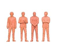 predolo Set of 4 Miniature Figures of Suits, to Assemble Yourself, for Train Layout, Micro, 2cm