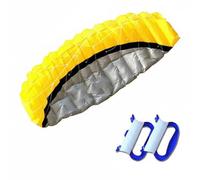 predolo Soft Parafoil Acrobatic Wind-Catching Double Line Parafoil Kite Portable Outdoor Toy for Park, Yellow