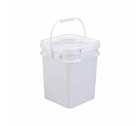 predolo Square Bucket with Lid Versatile Use Square Bucket with Lid Fall Resistant Stackable Bin for Warehouse, Pantry, Garage, White, 13L