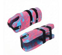 predolo Swim Cuffs with Straps Adjustable Aquatic Leg Cuffs Buoyant Flotation Sleeves for Beginners, Camo Blue Red, Long