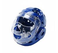 predolo Taekwondo Helmet with Face Guard Thickened Ear Protection Full Face Fighting Arts Helmet Impact Resistant Karate Headgear Featuring a Visor for Adults, Blue, Xl