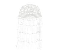 predolo Tassel Pearl Headpiece Hair Accessories for Performance Stage Nightclub Cosplay, White