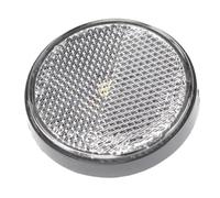 predolo Trailer Reflector Round Warning Sign,Ø6cm Reflectors Screw On for Gate Posts, Reflective Tape for Driveway RV Gatepost Bike, White