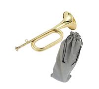 predolo Trumpet Bugle Marching Bugle Mini Brass Cavalry Bugle Bugle Portable Clear Loud Sound Easy Carry Suitable for Band Gift Giving, Style B