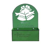 predolo Wall-mounted Planter, Rectangular, Made of Metal, Rustic, for Christmas, Festive Season, Flower Pot, Plant Pot, Bell Hollow Green
