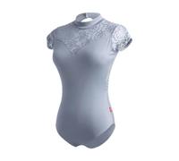 predolo Women Ballet Leotards Flower Print Soft Summer Comfortable Dance Leotard, Light Gray, XL
