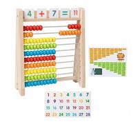 predolo Wooden Abacus Colorful Beads Kids Math Counter Develops Hand-Eye Coordination 10-Row Learning Abacus for Young Children, SET 1