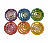predolo Wooden Disc Stacker Educational Puzzle Play Child-Centered Stacking Toy for Young Children, Kindergarten Kids, Daycare