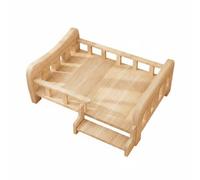 predolo Wooden Dog Bed Easy to Clean Wooden Pet Cot Water-Resistant Resistant for Indoor, Extra Large For Pets Under 35 Lbs, Inner 76 50cm, Solid Wood Bed