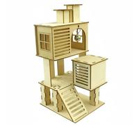 predolo Wooden Hamster Track Prevents Boredom Wooden Hamster Playground DIY Assembly Small Animal Activity Center for Hamsters, Gerbils, Mountain Peak