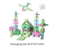 predolo Wooden Pattern Blocks Set Birthday Gift for Children DIY Building Blocks Set