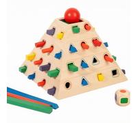 predolo Wooden Pyramid Sorter Cognitive Training Wooden Shape Sorter Fine Motor Skills Shape Matching Pyramid for Young Children, Children