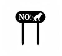 predolo Wrought Iron Warning Sign Heavy Duty Yard Stake Cut Outdoor Signage for Garden, Tyqf245735