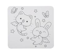 Predrawn Canvas Animal Outline Paint Cute Cartoon Recessed Bracket Paper Pre Painted Board for Kids DIY Doodle Art Craft Activity Home School Decor (Cat)