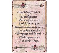 Preeklen Native American Decor For Walls Cherokee Prayer Tin Sign Decoration Chic Metal Poster Wall Decor Art Gift For Home Party Outdoor Metal Tin Sign 8x12 Inch