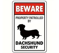 Preeklen Tin Dachshund Security Sign 6x8 Inch Vintage Metal Sign for Home, Office, Bar, Coffee Shop, Club
