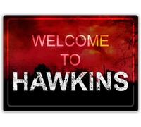 Preeklen Tin Sign New Tin Sign Retro Welcome To Hawkins Clouds Aluminum Metal Sign Decor Iron Painting Metal Wall Metal Decoration 8x12 Inch