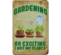 Preeklen Vintage Flowers Garden Metal Tin Sign Gardening So Exciting I Wet My Plants Gardening Decor Bedroom Decor 8x12 Inch