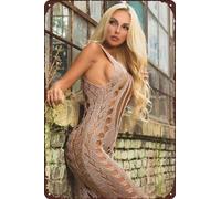 Preeklen Vintage Metal Sign Girl in Bikini Wall Art - Rectangular 12x16 Inch - Bathroom & Kitchen Decor