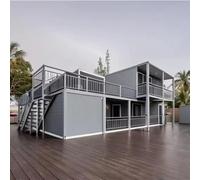 Prefab 2-Story Modular Tiny House - Expandable & Foldable Steel Container Home for Adult Living, Portable and Customizable