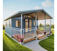 Prefab Tiny Home for Sale, 20ft Foldable Tiny Houses to Live in for Adults - with 2 Bedrooms, Fully Equipped Bathroom & Kitchen, Prefabricated Expandable Container House Mobile Modular Home to Living