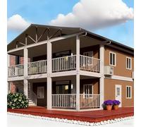 Prefab Tiny Home for Sale, Double-Story Expandable Steel Container House to Live in for Adults Foldable Modular Home with Terraced Design for Hotels and Villas