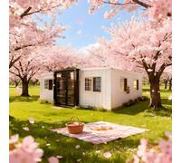 Prefab Tiny Homes for Sale 20FT Customizable Portable Tiny House to Live in for Adult Mobile Foldable Home with 2 Bedroom Full Equiped Bathroom & Kitchen Expandable Container House Kits