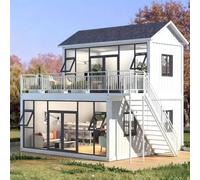 Prefab Tiny Houses for Adults to Live in, Mobile Foldable House Detachable Container Tiny Home for Sale Modular Expandable Container House with Fully Equipped Kitchen, Bathroom