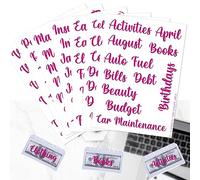 Prefdo 80 Cash Envelope Labels Stickers, Rose Red Budget Binder Label Stickers, Budgeting Planner Letter Stickers for Cash Envelopes & A6 Binder, Money Organizer Wallet