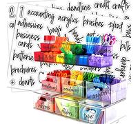 Prefdo Black Craft Labels, 213 Script Casual Style, Water Resistant, Office & Craft Room Organization, Clear Vinyl, Rectangular, Outdoor Use