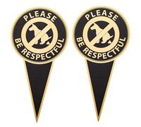 Prefdo No Dog Poop Sign for Yard with Stake, 2 Pack 12" x 6" Double Sided No Pooping Dog Sign, Please Be Respectful, Stop Dogs from Pooping or Peeing Sign for Outdoor Yard Lawn Garden