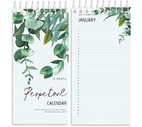 Prefdo Perpetual Calendar, Important Dates to Remember, Floral Monthly and Daily Wall Hanging Organizer Desktop Journal Event Planner for Birthdays Anniversaries Special Days, 5"x10"