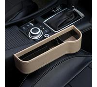 Preferablen Leather Multifunctional Car Seat Organizer, Keepholdon Car Seat Organizer, Universal Fit Automotive Gap Filler Organiser, Secure Item Containment (Plastic-Beige, 1 Pair)
