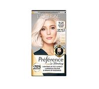 Preference Le Blonding 11.21: Ultra-Light Cool Pearl Blonde. Experience salon-quality, luminous lightened results with this formula, designed for brilliant and natural-looking cool pearl blonde.