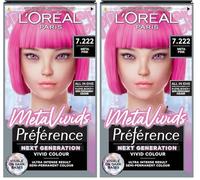 Preference Meta Vivids 7.222 Meta Pink: Permanent hair dye for vibrant, long-lasting, captivating colour. Achieve bold meta pink shades with remarkable intensity and luminous, fade-resistant finish.